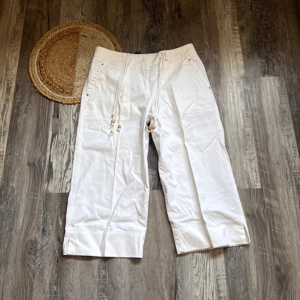 RALPH LAUREN Vtg RL67 White Utility Cargo Capri Pants- Womens Size 10